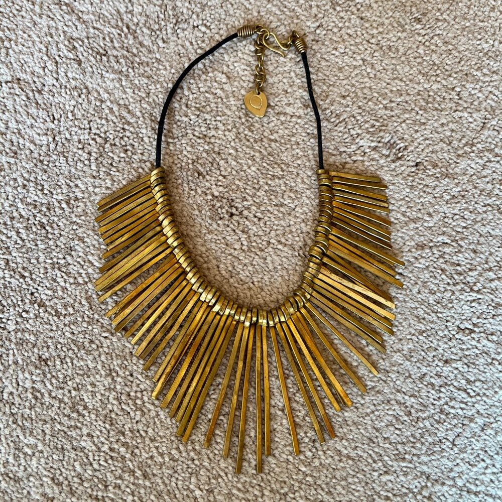 Statement brass necklace